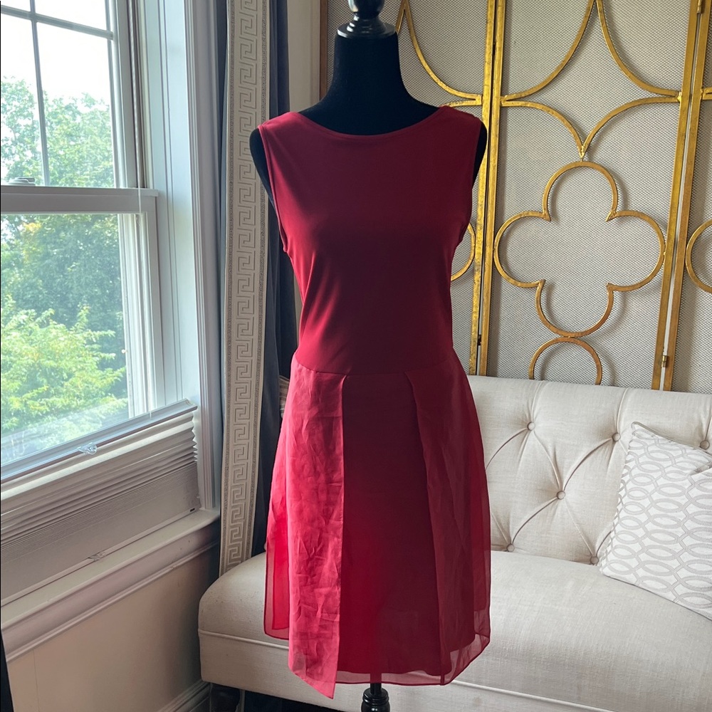 PAULE KA Elegant Red Midi Dress